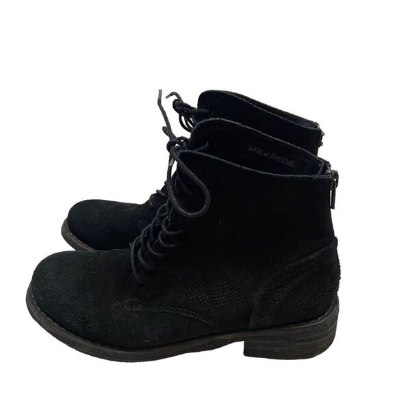 Camila’s‎ Brand Black Suede Lace Up Boots with Zipper Backs Size 39 US 8.5/9 - Picture 1 of 12
